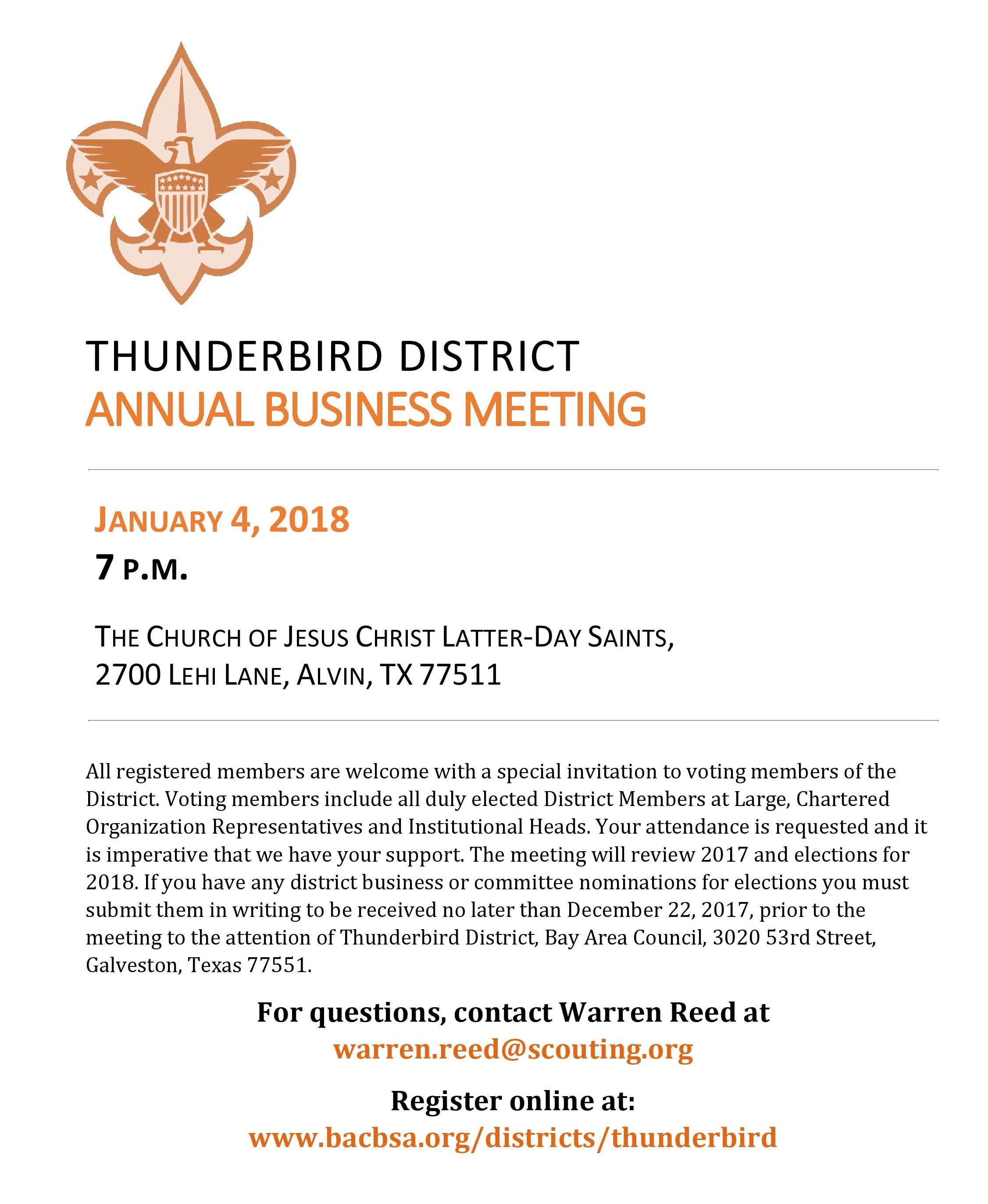 Thunderbird Annual Business Meeting