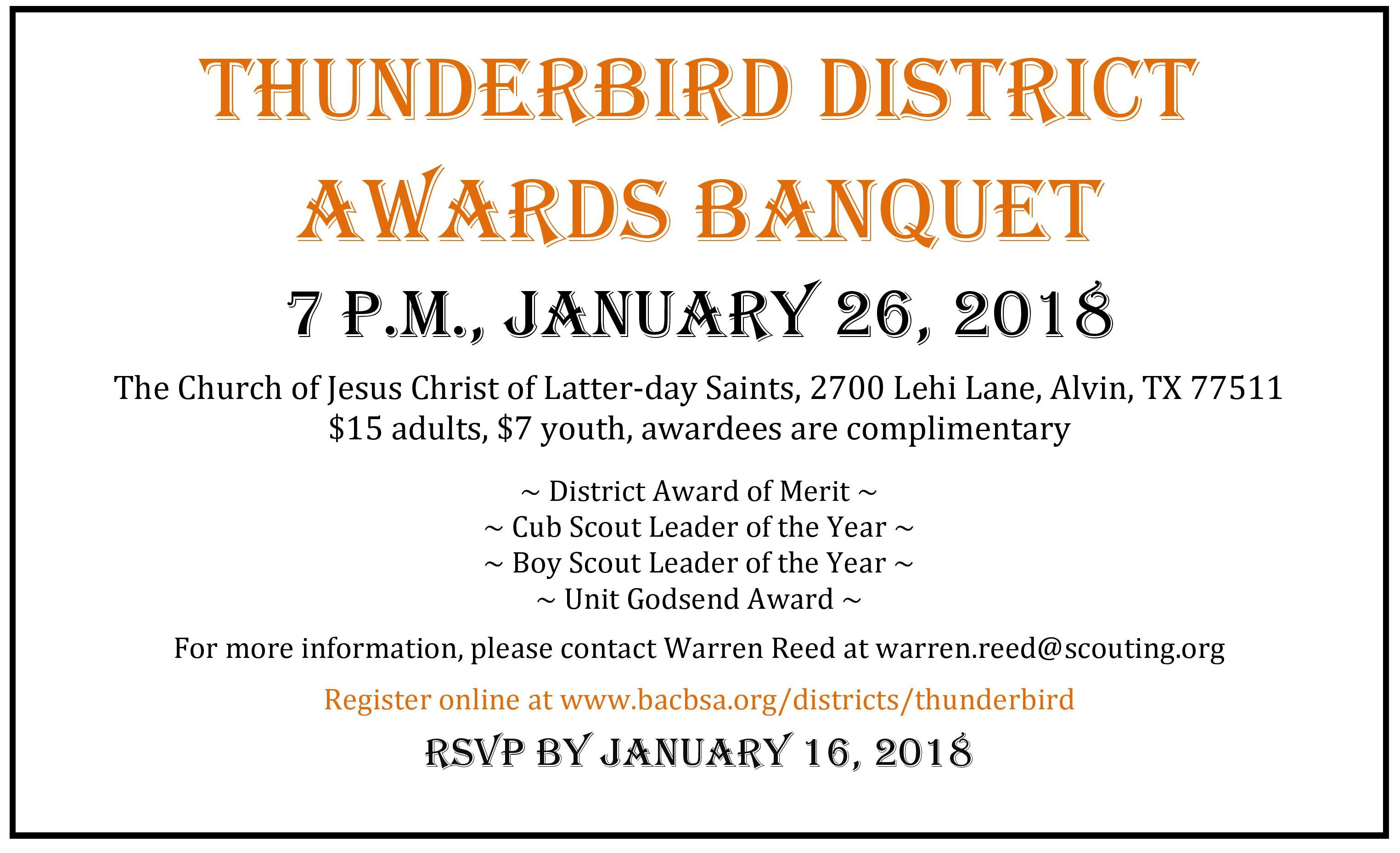 Thunderbird District Banquet